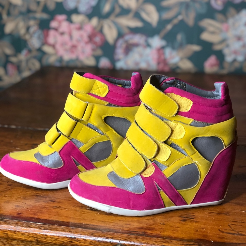 High top heel sneakers